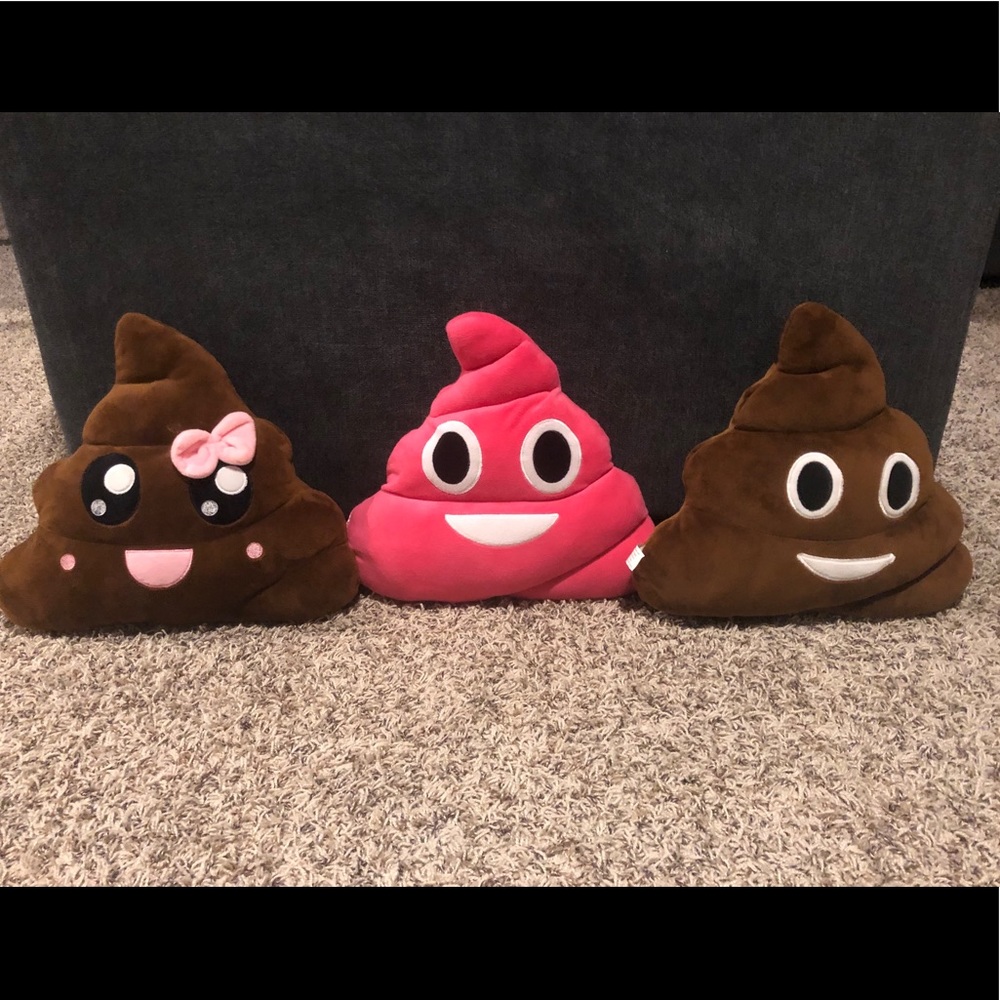Set of 3 “poop “pillows